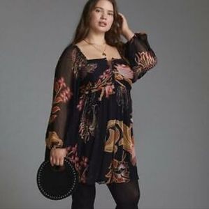 Anthropologie Tie-Back Babydoll Dress